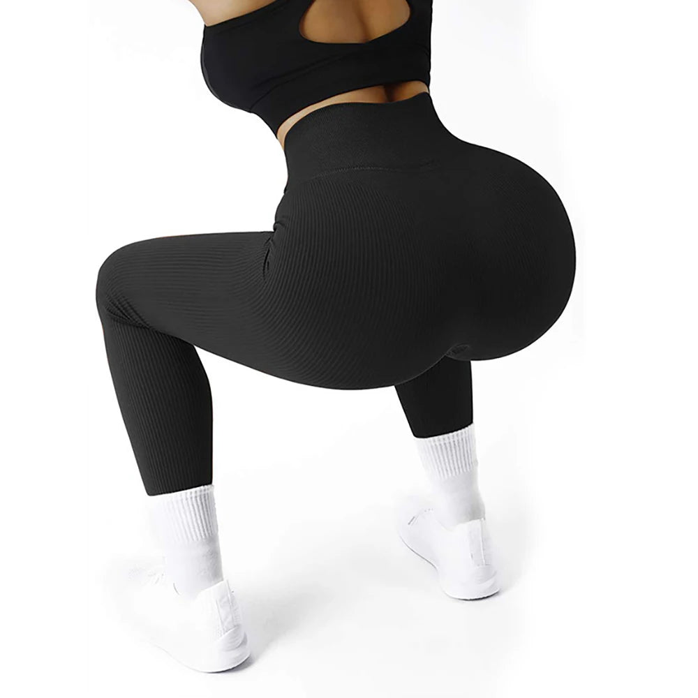 High-Waist Ribbed Leggings